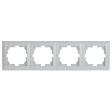 Рамка на 4 поста, 4-504-01 Intro СУ, Solo, белый 10/140 Рамка на 4 поста, 4-504-01 Intro СУ, Solo, белый 10/140