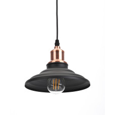 Подвесной светильник ЭРА PL4 BK/RC металл, E27, max 60W, d203 мм, шагрень черный/медь Подвесной светильник ЭРА PL4 BK/RC металл, E27, max 60W, d203 мм, шагрень черный/медь