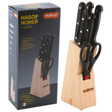 Набор ножей из нерж. стали 7 предметов, ручка пластик, модель MAL-S01B 1/12
