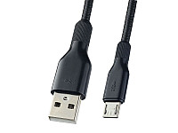 PERFEO Кабель USB2.0 A вилка - Micro USB вилка, силикон, черный, длина 1 м. (U4807)/100