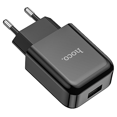Сетевое зарядное устройство hoco N2 USB черный 1/13/130