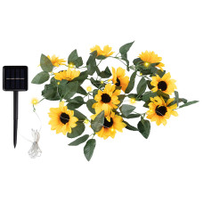 Гирлянда садовая на солнечной батарее "Подсолнухи" 25 лампочек