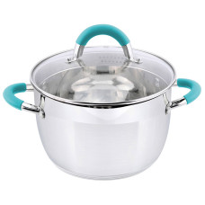 Кастрюля BRAVO, объем 2,9 л, из нерж стали с крышкой из жаропрочного стекла, размер 18*11,5 см Кастрюля BRAVO, объем 2,9 л, из нерж стали с крышкой из жаропрочного стекла, размер 18*11,5 см