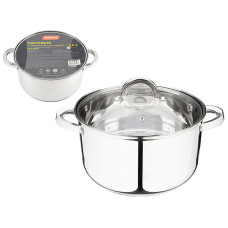 Кастрюля Mediano, объем 5,8 л, диа 24 см, из нерж стали с крышкой, ручки из нерж стали, капсулир дно Кастрюля Mediano, объем 5,8 л, диа 24 см, из нерж стали с крышкой, ручки из нерж стали, капсулир дно