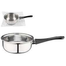 Ковш Buono из нерж стали с бакел ручкой, зерк полировка, объем 0,75 л, диа 14 см, односл дно 1/24 Ковш Buono из нерж стали с бакел ручкой, зерк полировка, объем 0,75 л, диа 14 см, односл дно 1/24