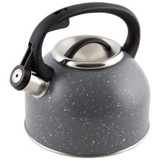 Чайник 2.5 л из нерж стали со свистком "Arte" (серый с белыми точками) Чайник 2.5 л из нерж стали со свистком "Arte" (серый с белыми точками)