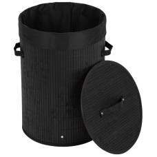 Корзина для белья BLB-01-B, бамбук, цвет: черный, размер:34,5*50см Корзина для белья BLB-01-B, бамбук, цвет: черный, размер:34,5*50см