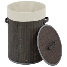 Корзина для белья BLB-01-G, бамбук, цвет: серый, размер:34,5*50см