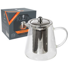 Чайник заварочный AROMA, объем:750 мл (боросиликатное стекло, нерж. сталь) Leonord 1/24