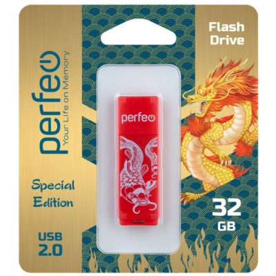 Perfeo USB флэш-диск 32GB C04 Red Koi Fish 10/100