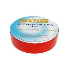Изолента LEXTON ПВХ 0,13*19мм, 25м, красная Изолента LEXTON ПВХ 0,13*19мм, 25м, красная