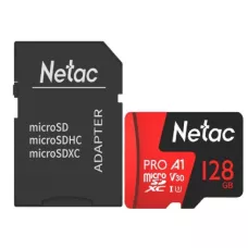 Карта памяти MicroSDXC 128GB V30/A1/C10 Netac P500 Extreme Pro с адаптером Карта памяти MicroSDXC 128GB V30/A1/C10 Netac P500 Extreme Pro с адаптером