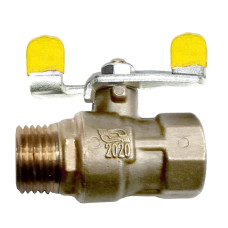 Кран шаровый муфтовый латунный КШ-15 для газа, бабочка, внутр./наружн, без покрытия ЦЕНА ▼