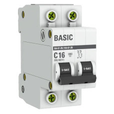 Авт. выкл. EKF ВА47-29 2P 16А 4,5кА х-ка С Basic 6/60