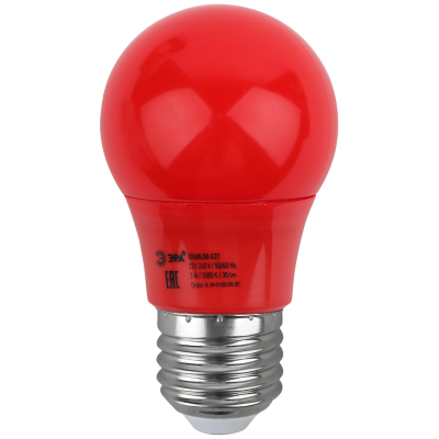 ЭРА Лампа светодиодная LED  STD ERARL50-E27 3Вт (диод. шар красный) для белт-лайт