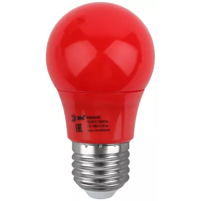 ЭРА Лампа светодиодная LED STD ERARL50-E27 3Вт (диод. шар красный) для белт-лайт /мин.пар.3шт