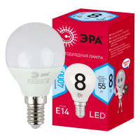 ЭРА Лампа светодиодная RED LINE LED P45-8W-840-E14 R E14 / Е14 8 Вт шар нейтральный белый свет
