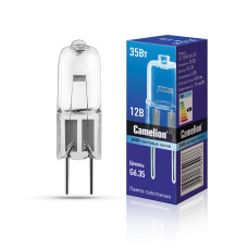 Camelion Лампа галоген JC 35W G6.35 12V (без рефлектора, 2000 часов) 5/100/1000