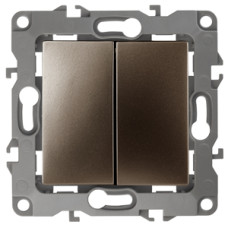 Переключатель двойной, 10АХ-250В, Эра12, 12-1106-13 ЭРА бронза 10/100 ЦЕНА ▼