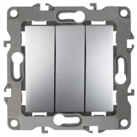 Выключатель тройной, 10АХ-250В, Эра12, 12-1107-03 ЭРА алюминий 10/100 Выключатель тройной, 10АХ-250В, Эра12, 12-1107-03 ЭРА алюминий 10/100