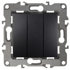 Выключатель тройной, 10АХ-250В, Эра12,12-1107-05 ЭРА антрацит 10/100 Выключатель тройной, 10АХ-250В, Эра12,12-1107-05 ЭРА антрацит 10/100