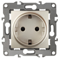 Розетка 2P+E Schuko, 16АХ-250В, Эра12, 12-2101-04 ЭРА шампань 10/100