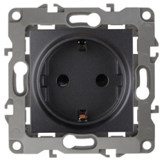 Розетка 2P+E Schuko, 16АХ-250В, Эра12, 12-2101-05 ЭРА антрацит 10/100 Розетка 2P+E Schuko, 16АХ-250В, Эра12, 12-2101-05 ЭРА антрацит 10/100