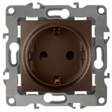 Розетка 2P+E Schuko, 16АХ-250В, Эра12, 12-2101-13 ЭРА бронза 10/100