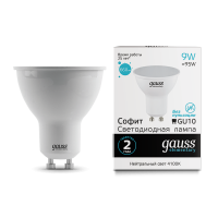 Gauss Лампа светодиодная Elementary LED9- 4100K-GU10 660lm 10/100