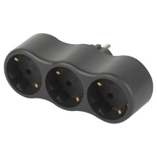 Разветвитель ЭРА SPx-3e-B на 3 розетки с заземлением 16А черный