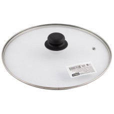 Крышка с ручкой стеклянная 28см., с метал/обод, паровыпуск Mallony 1/10 Крышка с ручкой стеклянная 28см., с метал/обод, паровыпуск Mallony 1/10