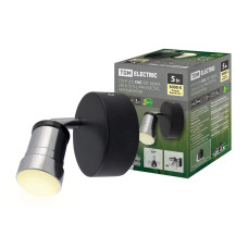 TDM Светильник LED СНС 5Вт, 3000 K, IP44, 90*84*90, Костус, черный/хром, Спот (230В, 50Гц) 1/20