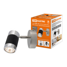 TDM светил. СНС 50Вт, GU10, 230В, 50Гц, IP44, 80*147*80, Канна, черн./хром/никель, Спот 1/20 ЦЕНА▼