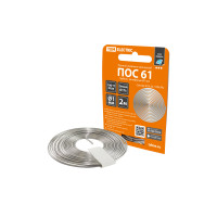 Припой ПОС 61, трубка с канифолью, ГОСТ 21931-76, Ø1 мм, 2 м, спираль, серия "Алмаз" TDM 1/600