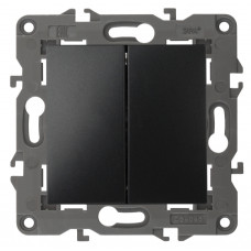 Выключатель двойной, 10АХ-250В, IP20, Эра Elegance, 14-1104-05 ЭРА антрацит 10/100