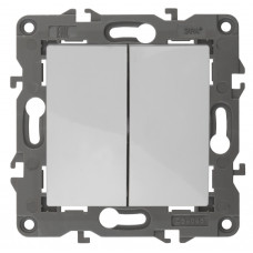 Переключатель двойной, 10АХ-250В, IP20, Эра Elegance, б14-1106-01 ЭРА елый 10/100 ЦЕНА ▼