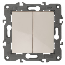 Переключатель двойной, 10АХ-250В, IP20, Эра Elegance, 14-1106-02 ЭРА сл.кость 10/100 ЦЕНА ▼