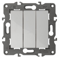 Выключатель тройной, 10АХ-250В, IP20, Эра Elegance, 14-1107-01 ЭРА белый 10/100 ЦЕНА▼