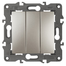 Выключатель тройной, 10АХ-250В, IP20, Эра Elegance, 14-1107-04 ЭРА шампань 10/100 ЦЕНА ▼