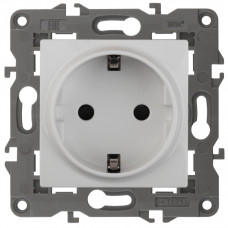 Розетка 2P+E Schuko, 16A-250В, IP20, Эра Elegance, 14-2101-01 ЭРАбелый 10/100