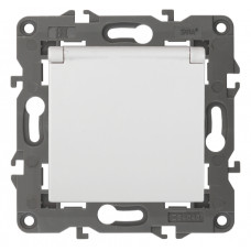 Розетка 2P+E Schuko со шт. с крыш., 16A-250В, IP20, Эра Elegance, 14-2103-01 ЭРА белый 10/100 ЦЕНА▼