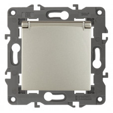 Розетка 2P+E Schuko со шт. с крыш., 16A-250В, IP20, Эра Elegance,14-2103-04 ЭРА шампань 10/100 ЦЕНА▼