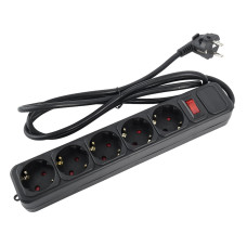 Cетевой фильтр Perfeo "REAL POWER" 5,0м, 5 розеток, 16А, 3500 Вт, тройная защита, черный /30 Cетевой фильтр Perfeo "REAL POWER" 5,0м, 5 розеток, 16А, 3500 Вт, тройная защита, черный /30