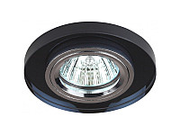 Точечный светильник ЭРА DK7 CH/BK MR16,12V/220V, 50W, декор стекло круглое, хром/черный