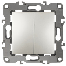 Выключатель двойной, 10АХ-250В, Эра12, 12-1104-15 ЭРА перламутр 10/100