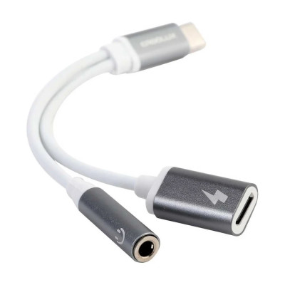 Адаптер ERGOLUX ELX-CSA02-C01 Type C звук+зарядка, 2 Type C-3.5мм, 8см, белый
