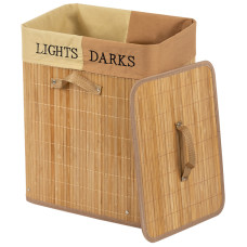 Корзина для белья BLB-10-N, бамбук, 2 секции, цвет: натуральный, размер: 40*30*50 см Корзина для белья BLB-10-N, бамбук, 2 секции, цвет: натуральный, размер: 40*30*50 см