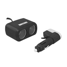 Разветвитель прикуривателя 2+1 USB Lextool