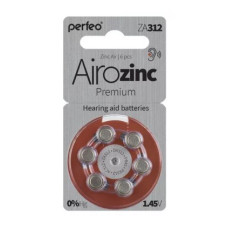 Батарейка Perfeo ZA312/6BL Airozinc Premium для слухового аппарата 6/60/600 Батарейка Perfeo ZA312/6BL Airozinc Premium для слухового аппарата 6/60/600