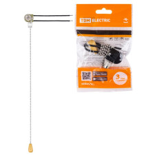 Сонетка-выключатель для бра с цепочкой 3А 250В металлик TDM /мин.пар.2шт Сонетка-выключатель для бра с цепочкой 3А 250В металлик TDM /мин.пар.2шт